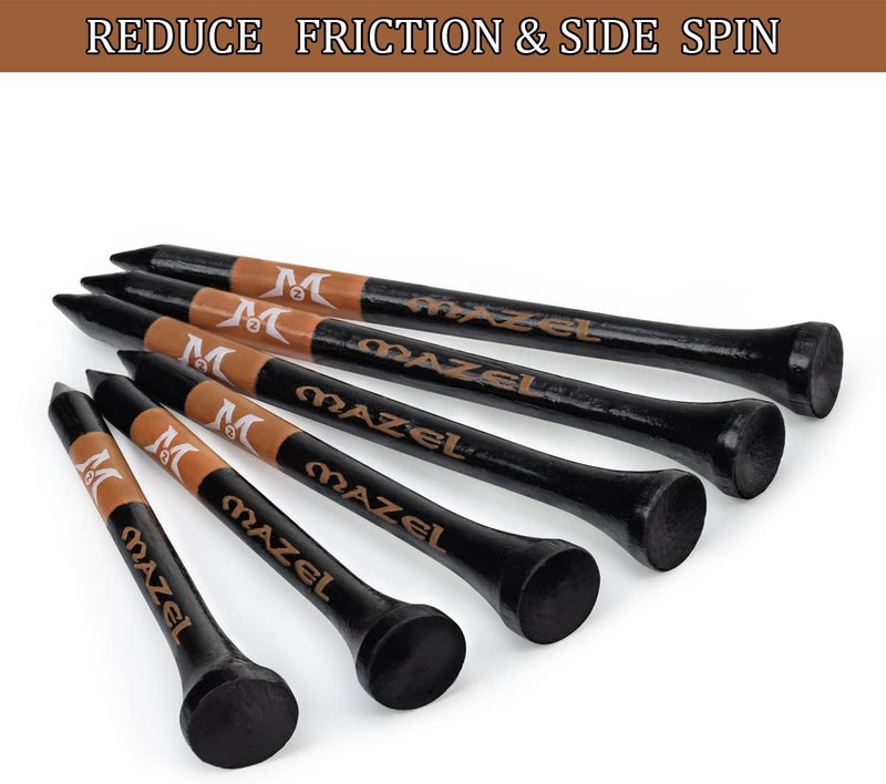 MAZEL Natural Wood/Bamboo Golf Tees 2 3/4 Inch & 3 1/4 Inch,Pack 50 or 120,Reduce Friction & Side Spin,More Stable Golf Tees - Image 2